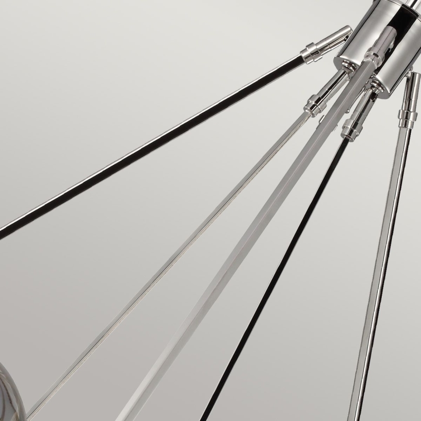 Quintiesse - Pendel på stang HARPER 7xE14/60W/230V Ø 81,3 cm blank krom/røget glas