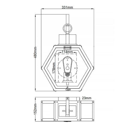 Quintiesse - Udendørs væglampe HEATH M 1xE27/60W/230V IP44 bronzefarvet
