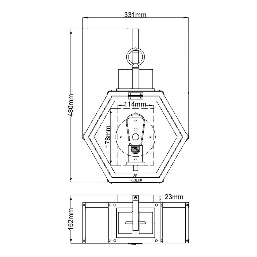 Quintiesse - Udendørs væglampe HEATH M 1xE27/60W/230V IP44 bronzefarvet