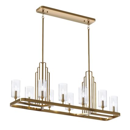 Quintiesse - Loftlampe på stang KIMROSE 10xE14/40W/230V guldfarvet