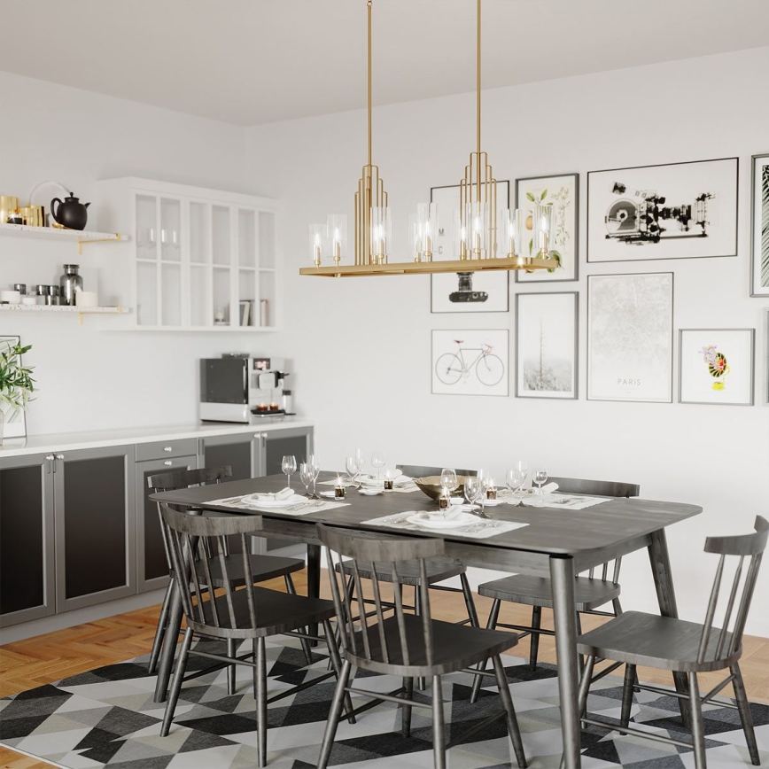 Quintiesse - Loftlampe på stang KIMROSE 10xE14/40W/230V guldfarvet