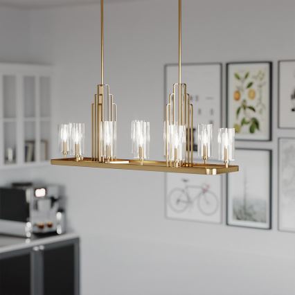 Quintiesse - Loftlampe på stang KIMROSE 10xE14/40W/230V guldfarvet