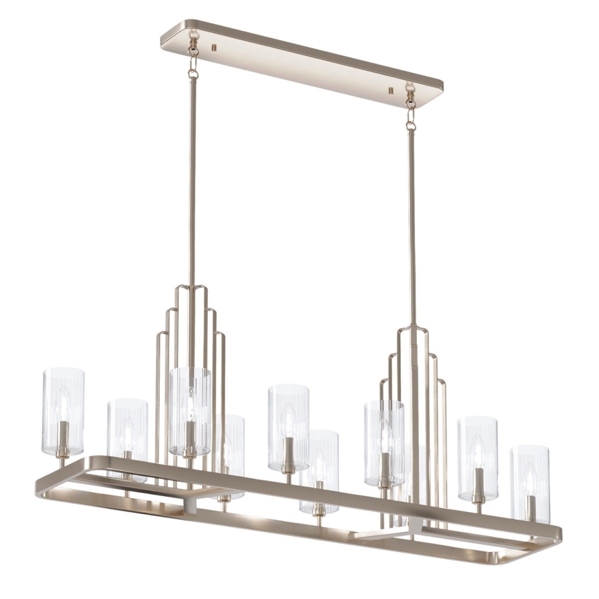 Quintiesse - Lysekrone på stang KIMROSE 10xE14/40W/230V blank krom