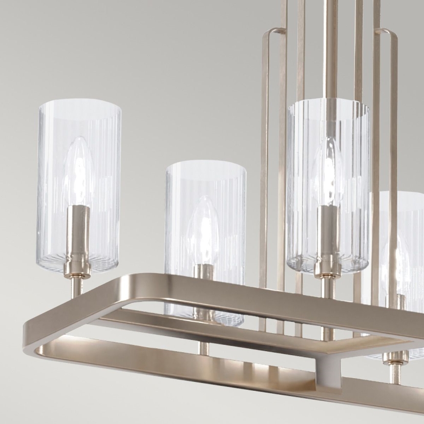 Quintiesse - Lysekrone på stang KIMROSE 10xE14/40W/230V blank krom