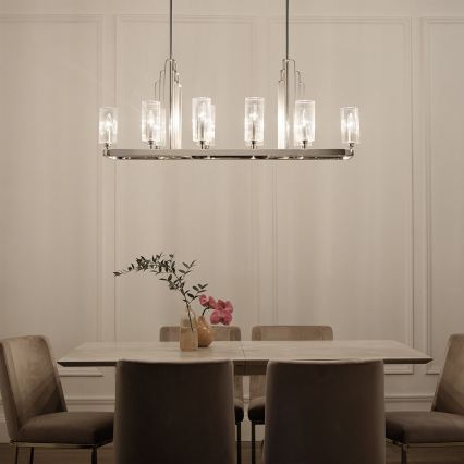 Quintiesse - Lysekrone på stang KIMROSE 10xE14/40W/230V blank krom