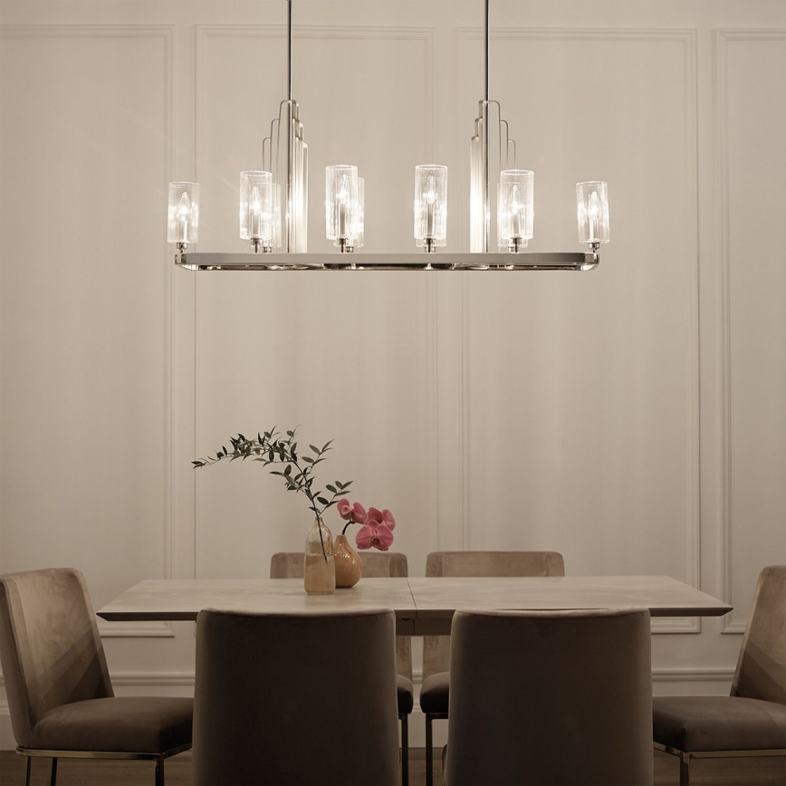Quintiesse - Lysekrone på stang KIMROSE 10xE14/40W/230V blank krom