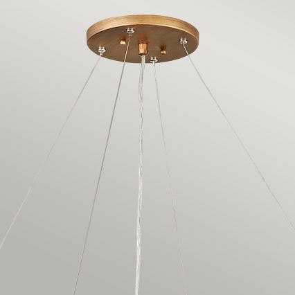 Quintiesse - Lysekrone på wire LAGUNA 6xE14/40W/230V Ø 91,4 cm guldfarvet