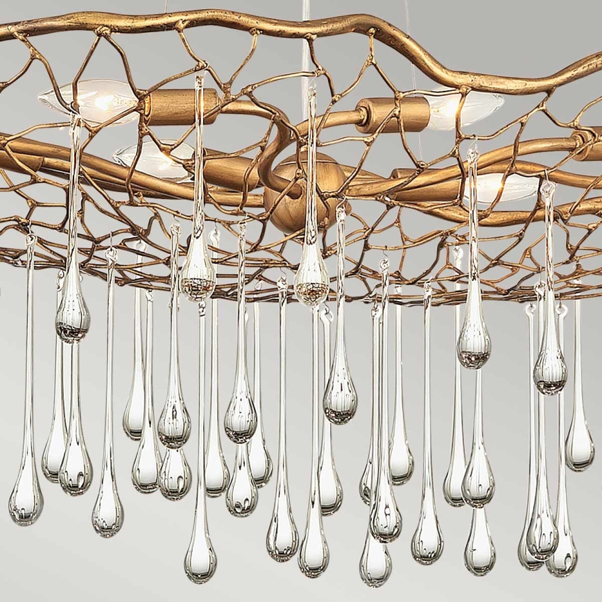 Quintiesse - Lysekrone med wireophæng LAGUNA 8xE14/40W/230V Ø 106,7 cm guld