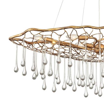 Quintiesse - Lysekrone med wireophæng LAGUNA 8xE14/40W/230V Ø 106,7 cm guld