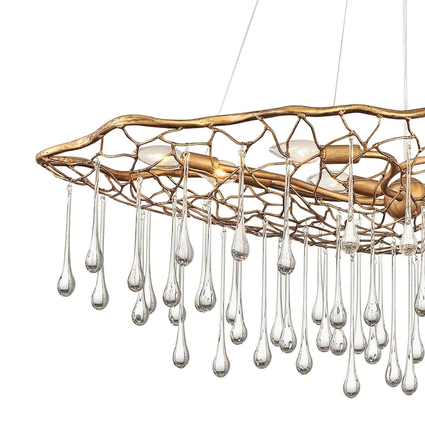 Quintiesse - Lysekrone med wireophæng LAGUNA 8xE14/40W/230V Ø 106,7 cm guld