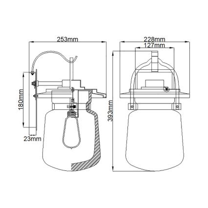 Quintiesse - Udendørs vægmonteret lampe LASALLE M 1xE27/60W/230V IP44 bronze