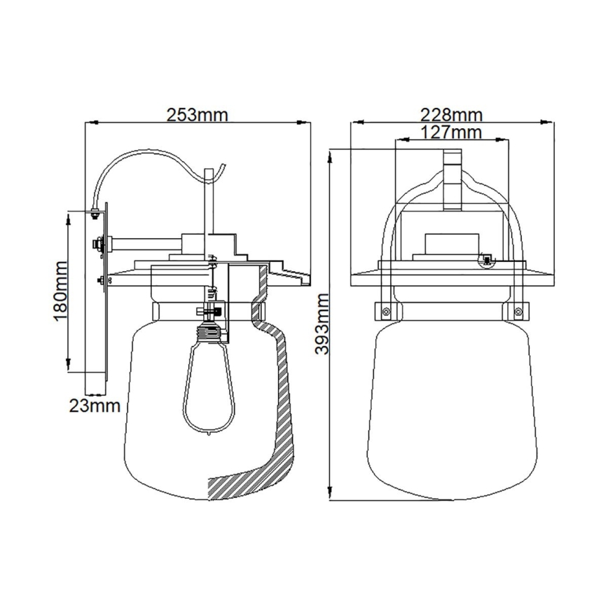 Quintiesse - Udendørs vægmonteret lampe LASALLE M 1xE27/60W/230V IP44 bronze