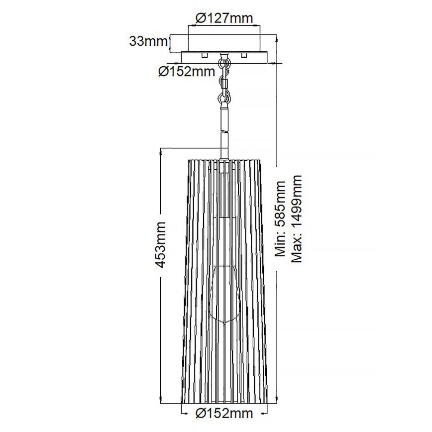 Quintiesse - Pendel på stang LINARA 1xE27/60W/230V Ø 15,2 cm sort/guld