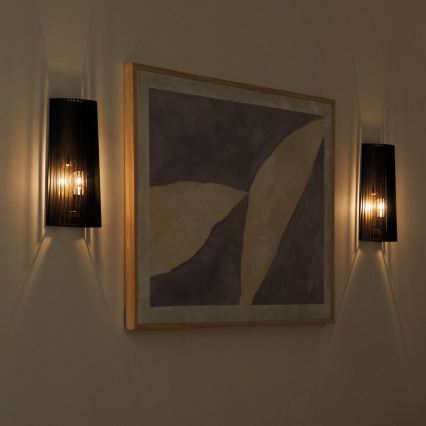 Quintiesse - Væglampe LINARA 1xE27/60W/230V sort/guld