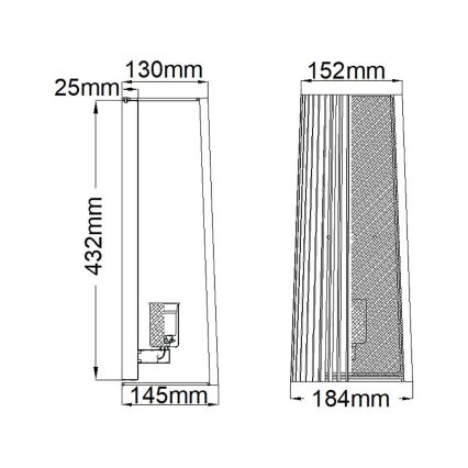 Quintiesse - Væglampe LINARA 1xE27/60W/230V sort/guld