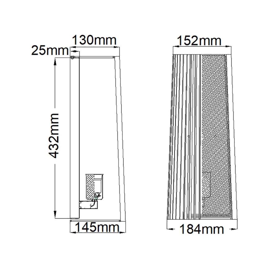 Quintiesse - Væglampe LINARA 1xE27/60W/230V sort/guld