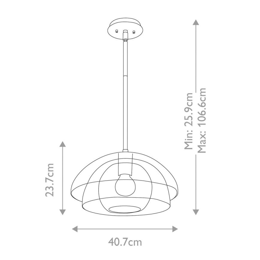Quintiesse - Pendel på stang LOTUS 1xE27/60W/230V Ø 40,7 cm guld