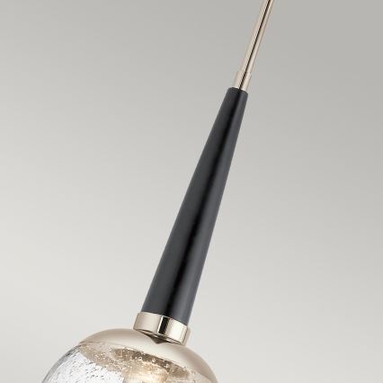 Quintiesse - Stangpendel MARILYN 1xE27/60W/230V Ø 19,5 cm blank krom/sort