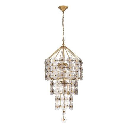 Quintiesse - Kædeophængt lysekrone MERIDIAN 9xE14/40W/230V Ø 57,2 cm guld