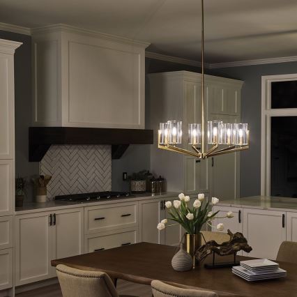 Quintiesse - Lysekrone på stang NYE 6xE14/40W/230V Ø 71,1 cm guld