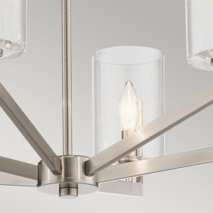 Quintiesse - Lysekrone på stang NYE 6xE14/40W/230V Ø 71,1 cm mat krom