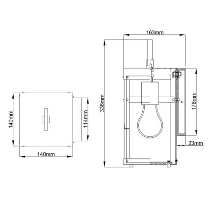 Quintiesse - Udendørs væglampe PORTER S 1xE27/60W/230V IP44 sort