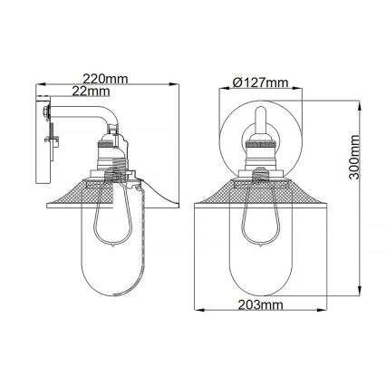 Quintiesse - Badeværelses væglampe RIGBY 1xE27/40W/230V IP44, bronze
