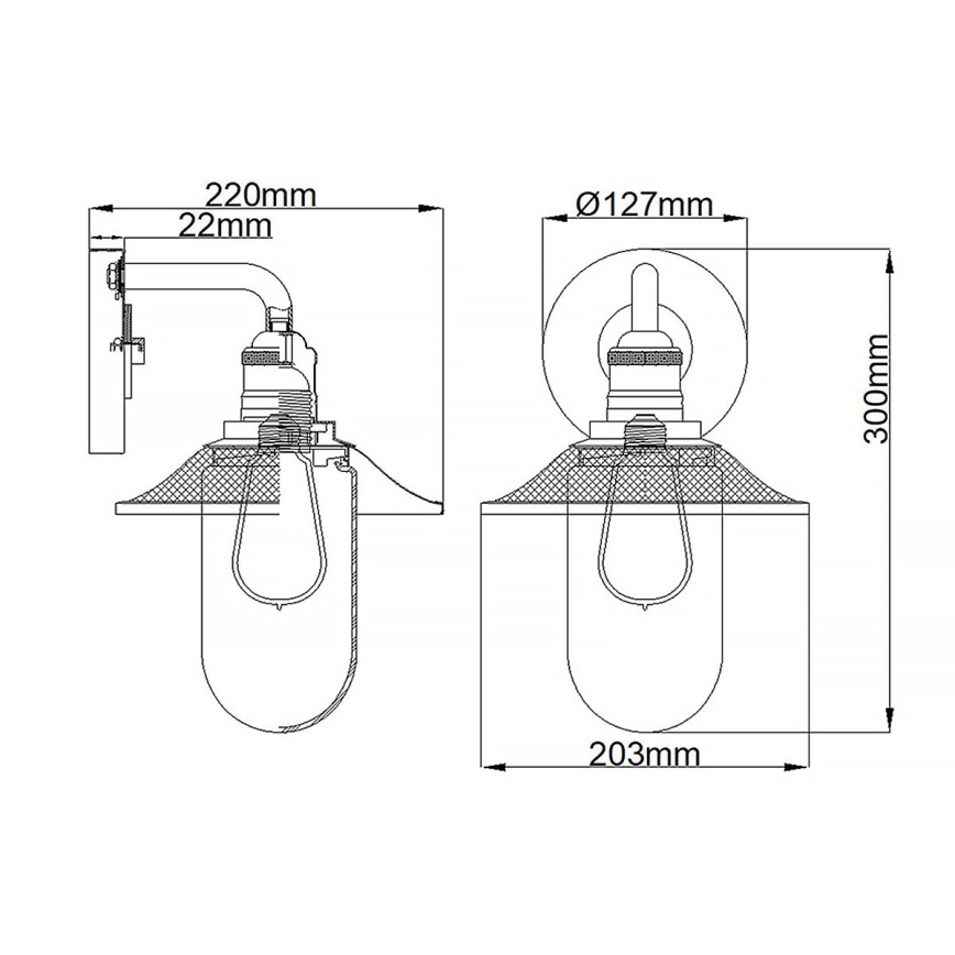Quintiesse - Badeværelses væglampe RIGBY 1xE27/40W/230V IP44, bronze