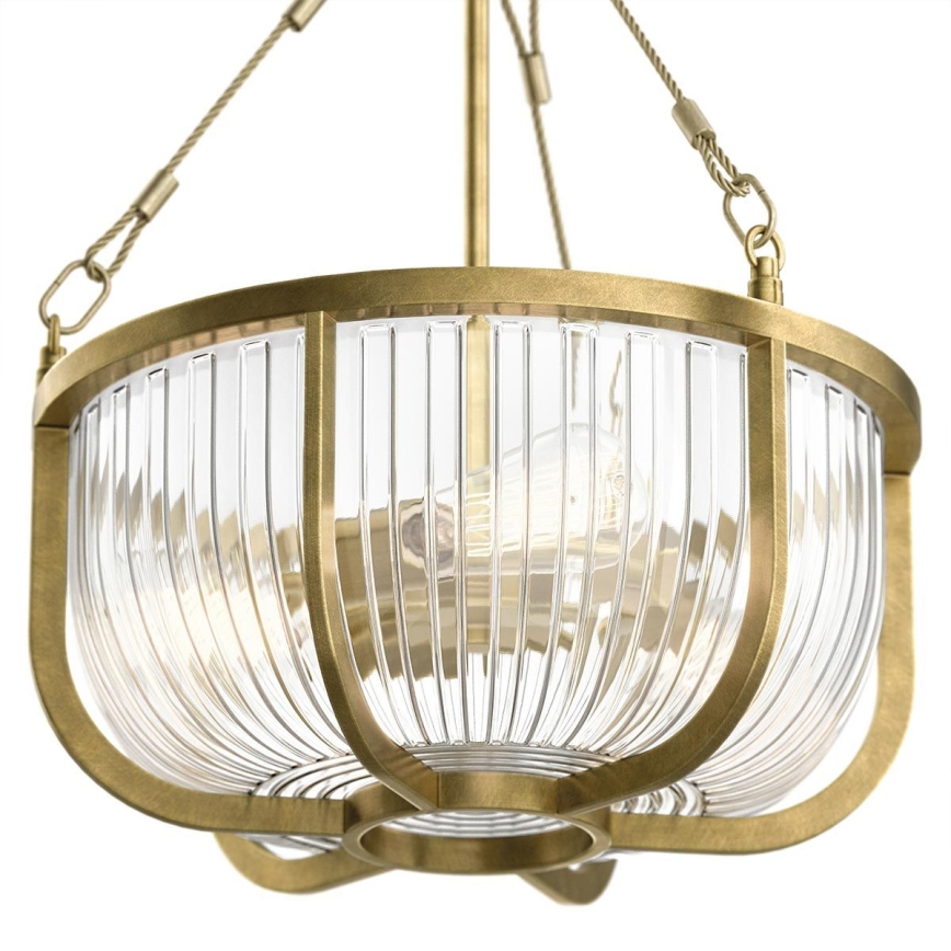 Quintiesse - Lysekrone med kæde ROUX 3xE27/60W/230V Ø 40,6 cm guldfarvet