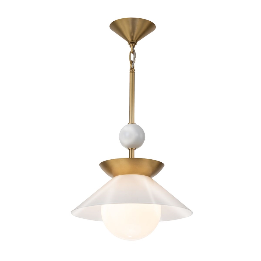 Quintiesse - Pendel på stang SAUCER M 1xE27/40W/230V Ø 36,6 cm, guld
