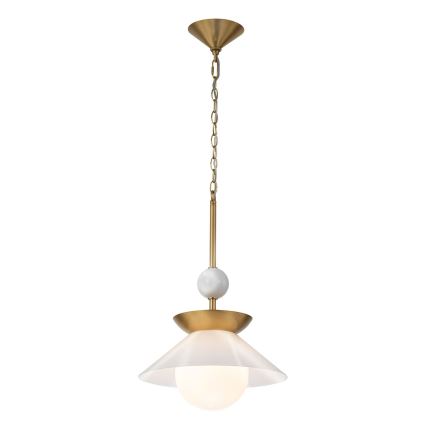 Quintiesse - Pendel på stang SAUCER M 1xE27/40W/230V Ø 36,6 cm, guld