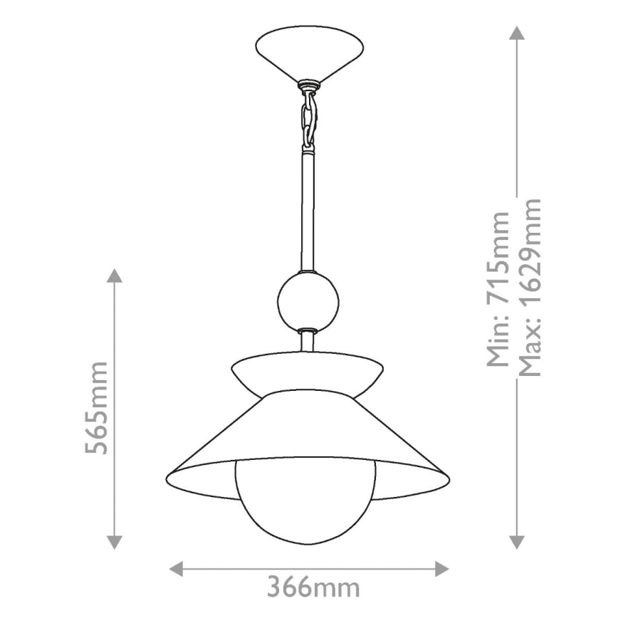Quintiesse - Pendel på stang SAUCER M 1xE27/40W/230V Ø 36,6 cm, guld