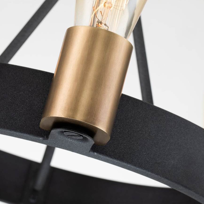 Quintiesse - Stangpendel SILAS 3xE27/60W/230V Ø 42,2 cm sort/guld