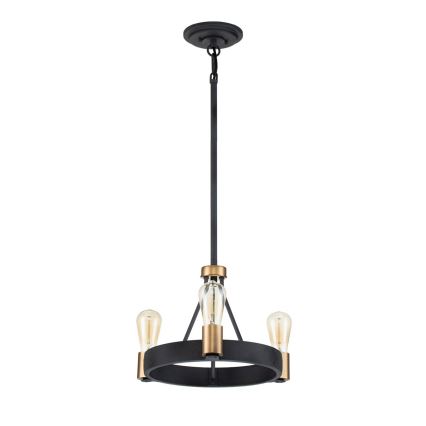 Quintiesse - Stangpendel SILAS 3xE27/60W/230V Ø 42,2 cm sort/guld