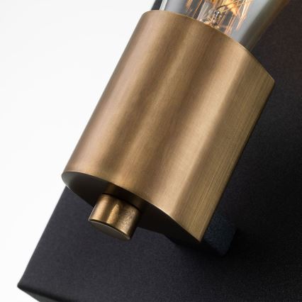 Quintiesse - Væglampe SILAS 1xE27/60W/230V sort/guld