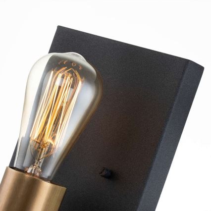 Quintiesse - Væglampe SILAS 1xE27/60W/230V sort/guld