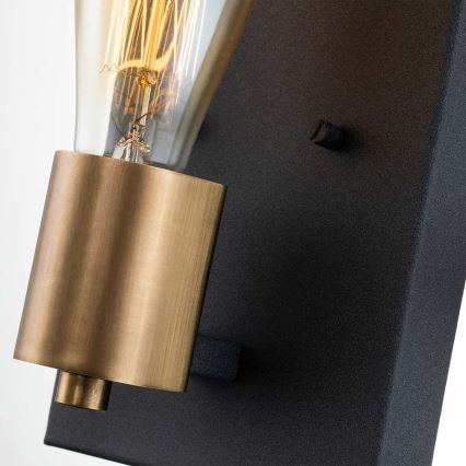 Quintiesse - Væglampe SILAS 1xE27/60W/230V sort/guld