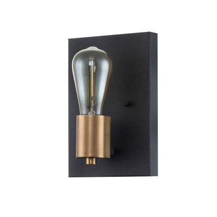 Quintiesse - Væglampe SILAS 1xE27/60W/230V sort/guld