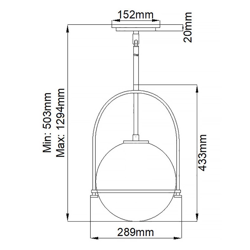 Quintiesse - Stangpendel SOMERSET 1xE27/60W/230V Ø 28,9 cm sort