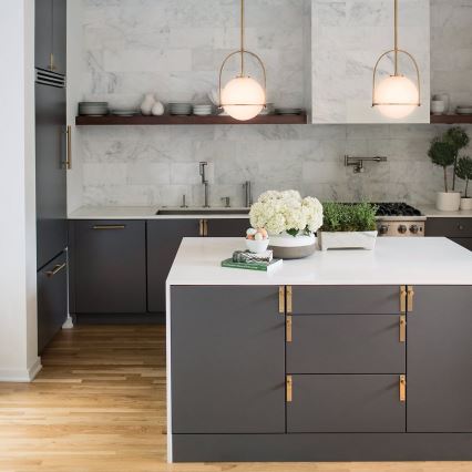 Quintiesse - Loftlampe på stang SOMERSET 1xE27/60W/230V Ø 28,9 cm bronzefarvet