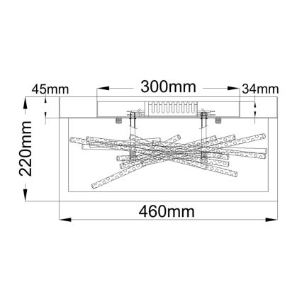 Quintiesse - STYX LED-loftlampe 8W/230V sort/guld
