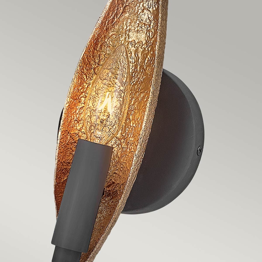 Quintiesse - Væglampe WILLOW 1xE14/40W/230V guld/sort