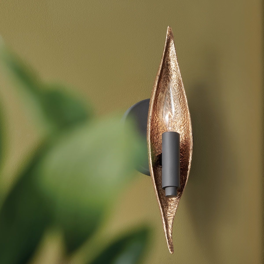 Quintiesse - Væglampe WILLOW 1xE14/40W/230V guld/sort