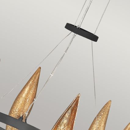 Quintiesse - Lysekrone med wireophæng WILLOW 6xE14/40W/230V Ø 61 cm guld/sort