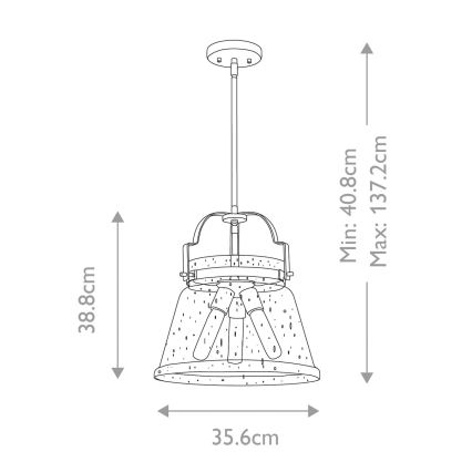 Quintiesse - Stangpendel WIMBERLEY 3xE27/60W/230V Ø 35,6 cm guld