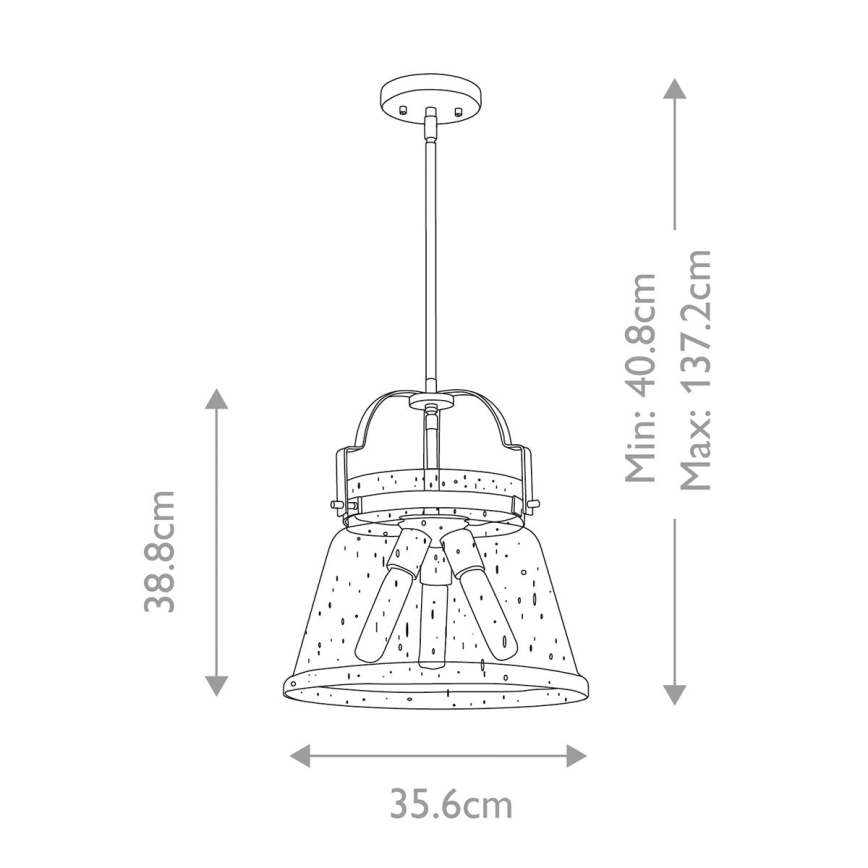 Quintiesse - Stangpendel WIMBERLEY 3xE27/60W/230V Ø 35,6 cm guld