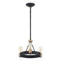 Quintiesse - Stangpendel SILAS 3xE27/60W/230V Ø 42,2 cm sort/guld