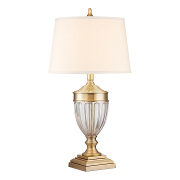 Quoizel - Bordlampe DENNISON 1xE27/60W/230V guldfarvet