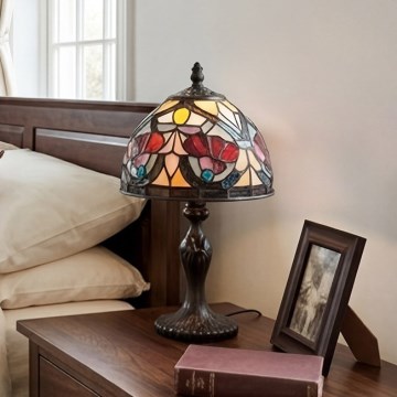 Quoizel - Bordlampe Tiffany LARISSA 1xE14/40W/230V Ø 20 cm