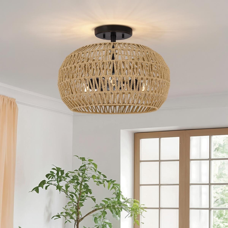 Quoizel - Loftlampe CASABLANCA 3xE27/60W/230V brun